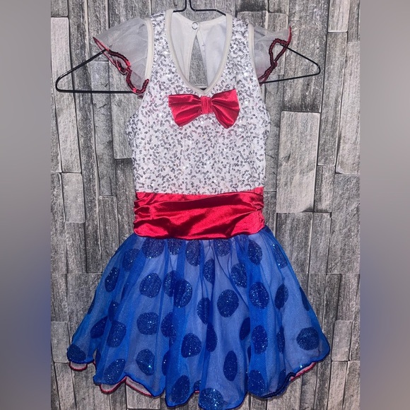 Weissman Red and Blue Sparkle Kids Dance Costume - Picture 1 of 3